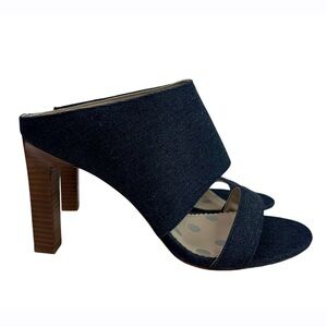 Boden Jasmine Womens Denim Mule Slip On Heels Sandals Open Toe Size 42 EU